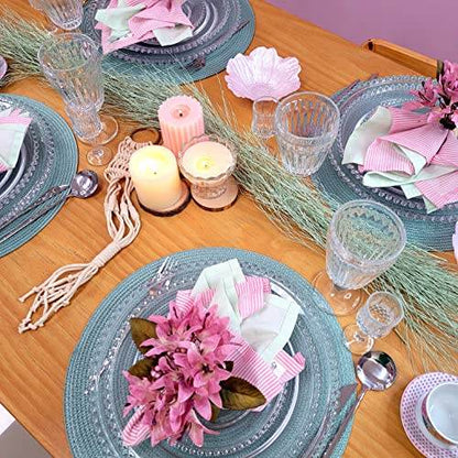 Maison Charlo Set of 4 Rose Pink Lilies Flower Celebration Napkin Rings - Loft&Timber
