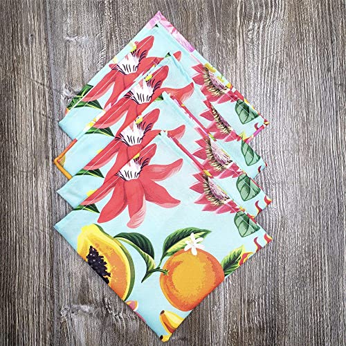 Charlo's Cloth Napkins Set of 4 Salad Fruit 16" by 16" - Blue - Loft&Timber