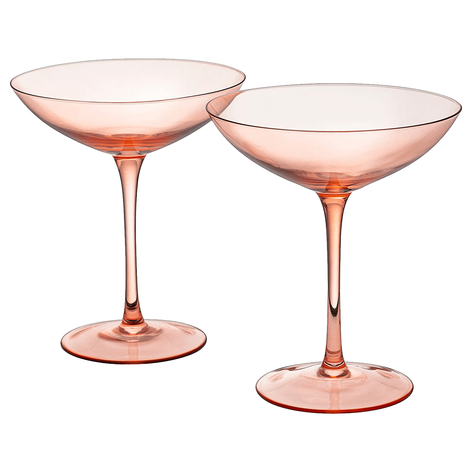 The Wine Savant Champagne Coupes 12oz Colorful Champagne Glasses, Prosecco, Mimosa Glasses Set, Cocktail Glass Set, Bar Glassware Luster Glasses (2, Orange) - Loft&Timber