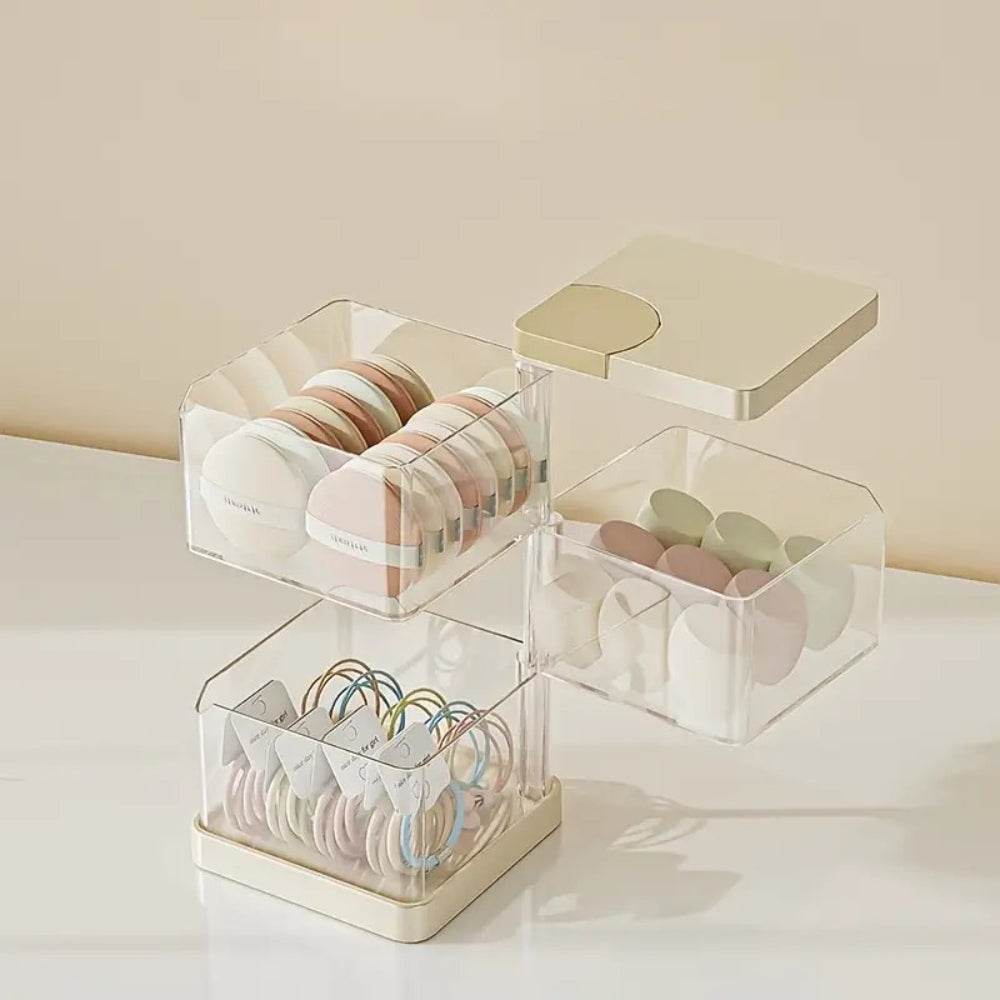 360° Rotating Makeup Organizer, Dustproof Storage - Loft&Timber