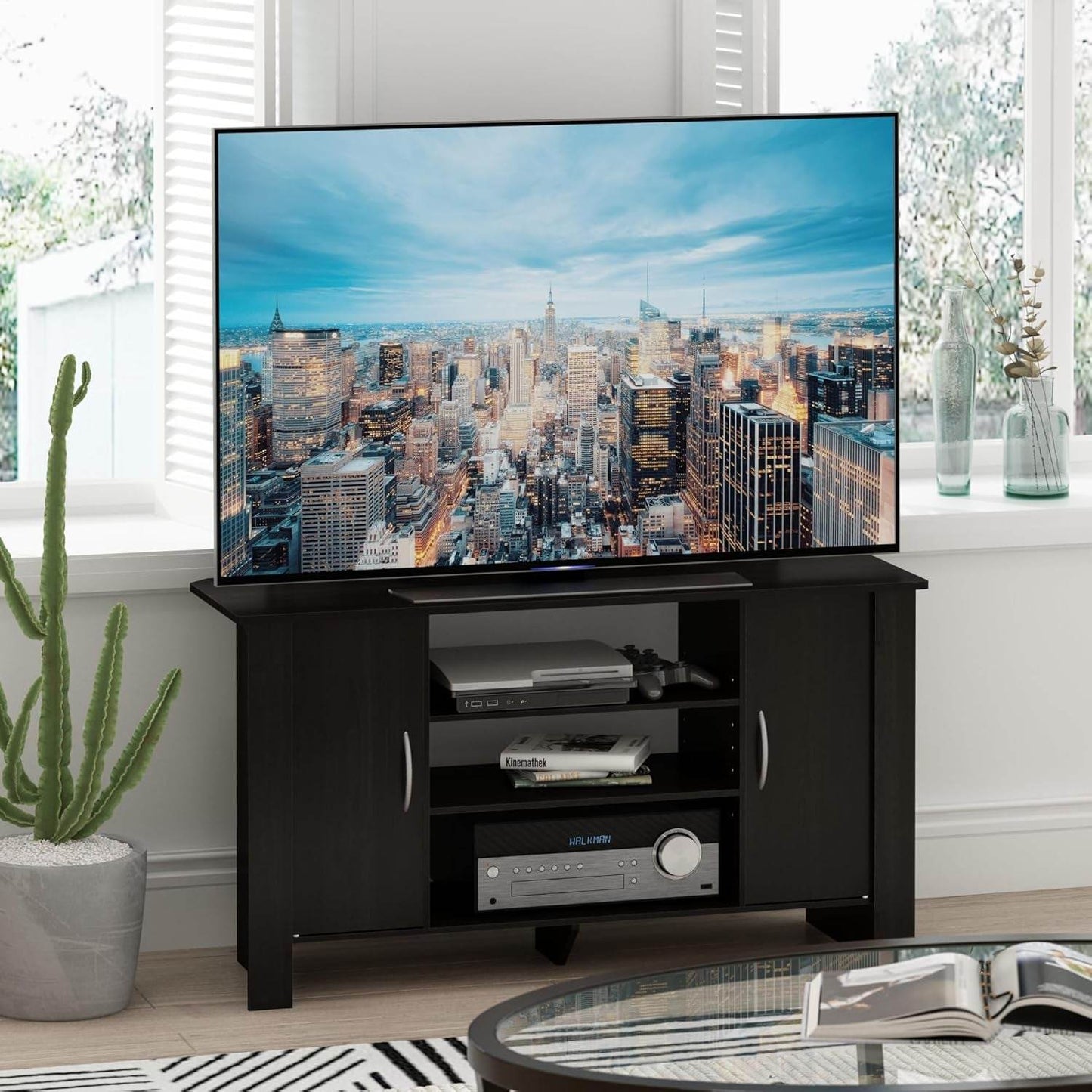 Econ TV Stand Entertainment Center, Espresso - Loft&Timber