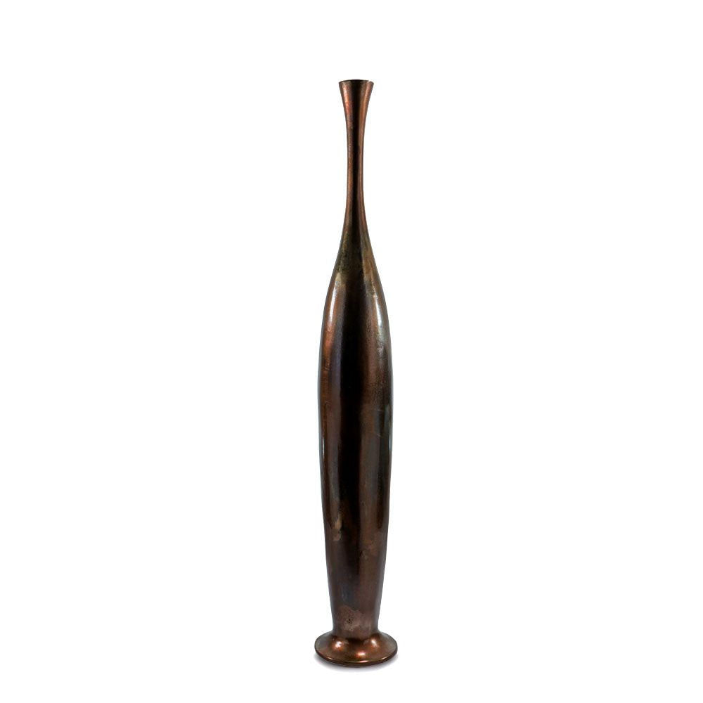 41" Burnished Brown Aluminum Floor Vase - Loft&Timber