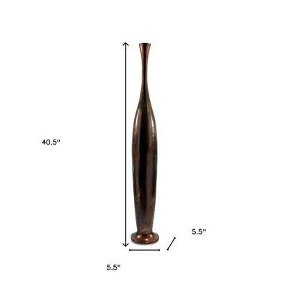 41" Burnished Brown Aluminum Floor Vase - Loft&Timber