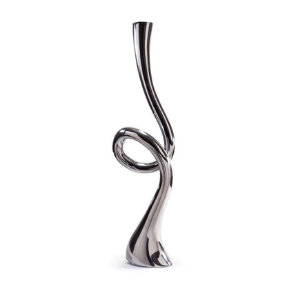 39" Silver Trumpet Aluminum Floor Vase - Loft&Timber