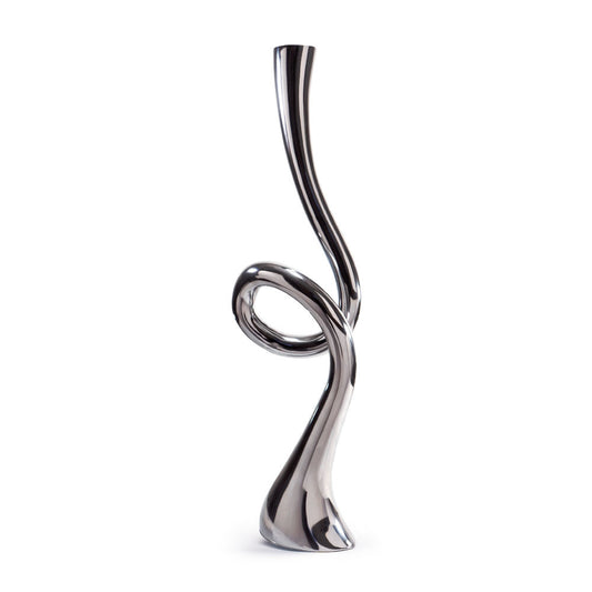 39" Silver Trumpet Aluminum Floor Vase - Loft&Timber