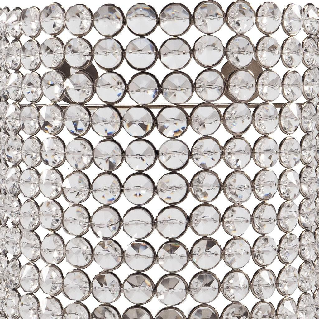 8" Clear And Silver Bejeweled Crystal Wall Sconce Candle Holder - Loft&Timber