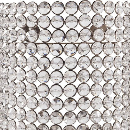 8" Clear And Silver Bejeweled Crystal Wall Sconce Candle Holder - Loft&Timber