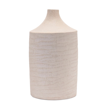 18" Beige Round Resin Floor Vase - Loft&Timber