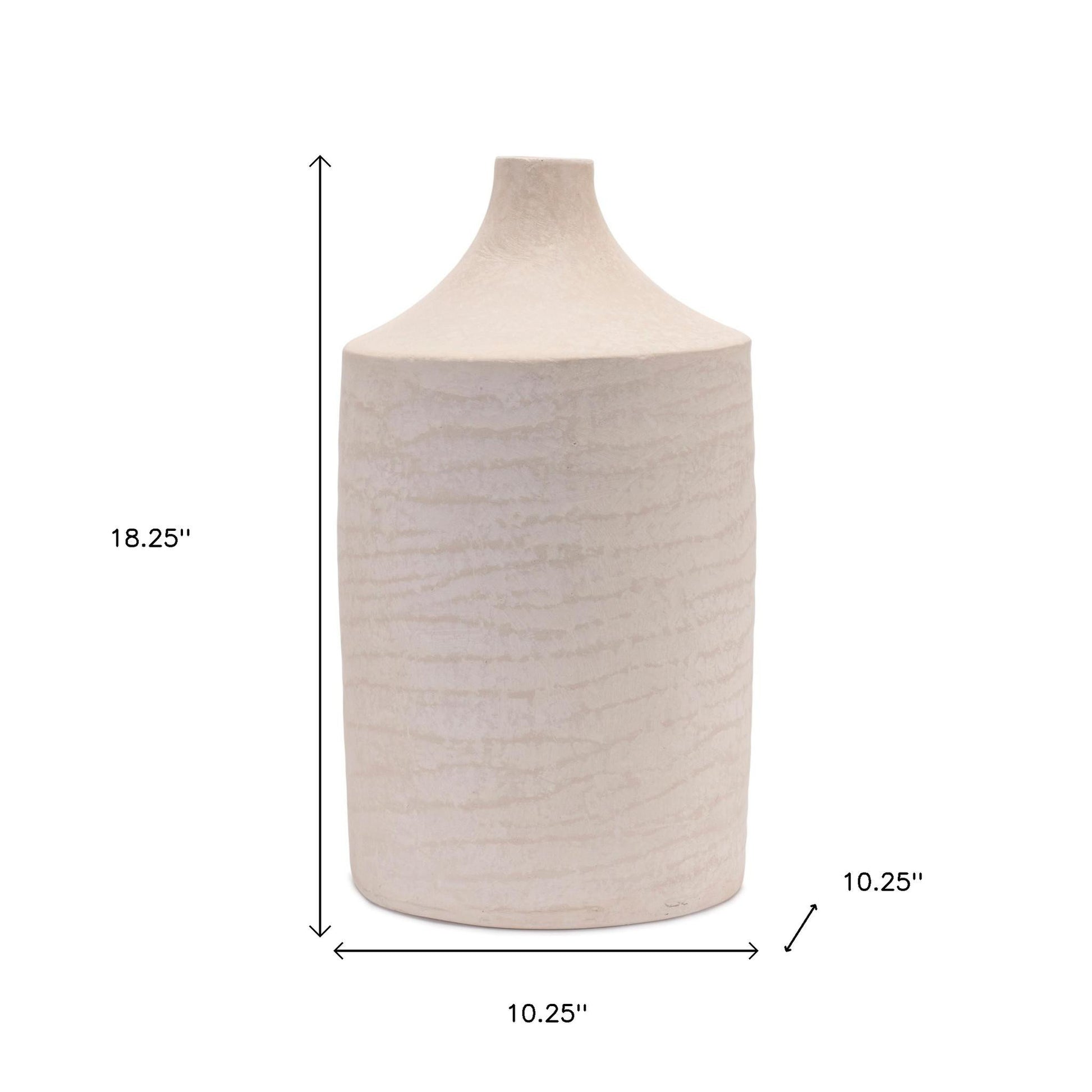18" Beige Round Resin Floor Vase - Loft&Timber