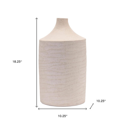 18" Beige Round Resin Floor Vase - Loft&Timber