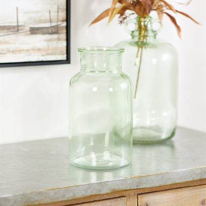 10" Green Round Glass Table Vase - Loft&Timber
