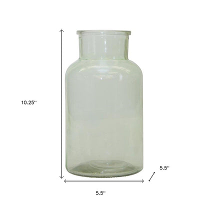 10" Green Round Glass Table Vase - Loft&Timber