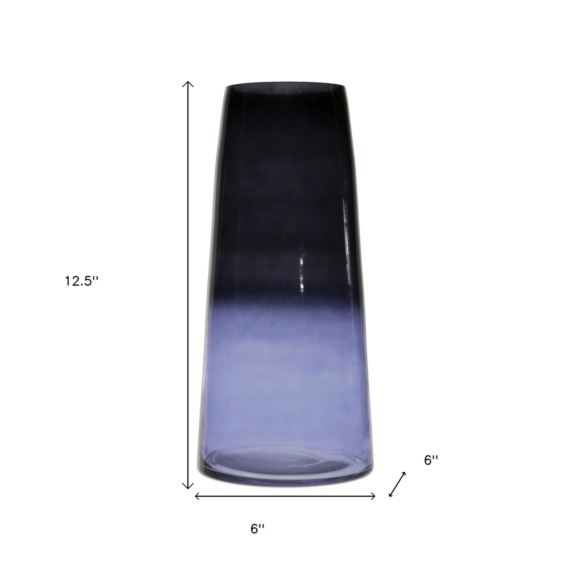 13" Blue Round Glass Table Vase - Loft&Timber