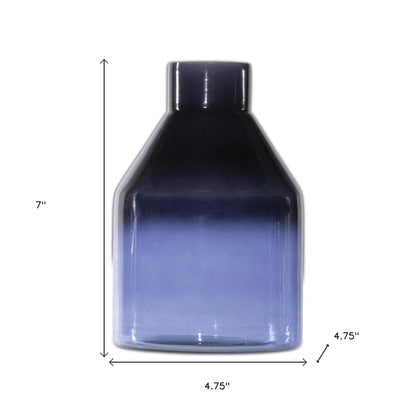 7" Blue Round Glass Table Vase - Loft&Timber