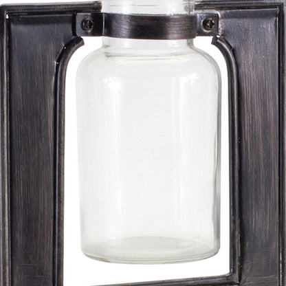 8" Black Round Metal Table Vase - Loft&Timber