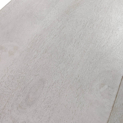 Set of Three Antiqued White Solid Wood and Steel Frame Nested Tables - Loft&Timber