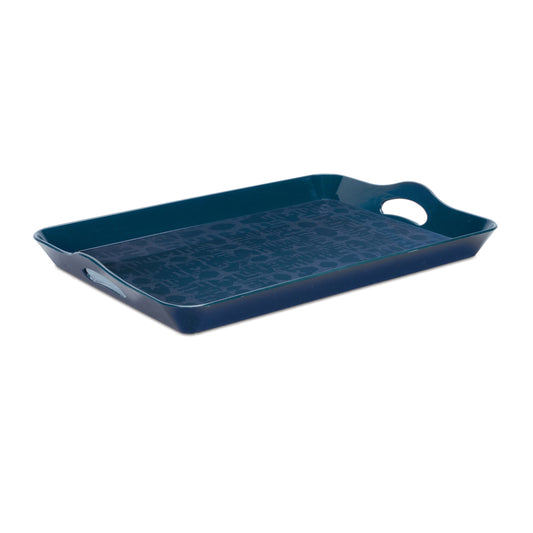 17" Blue Abstract Geo Printed Serving Tray - Loft&Timber
