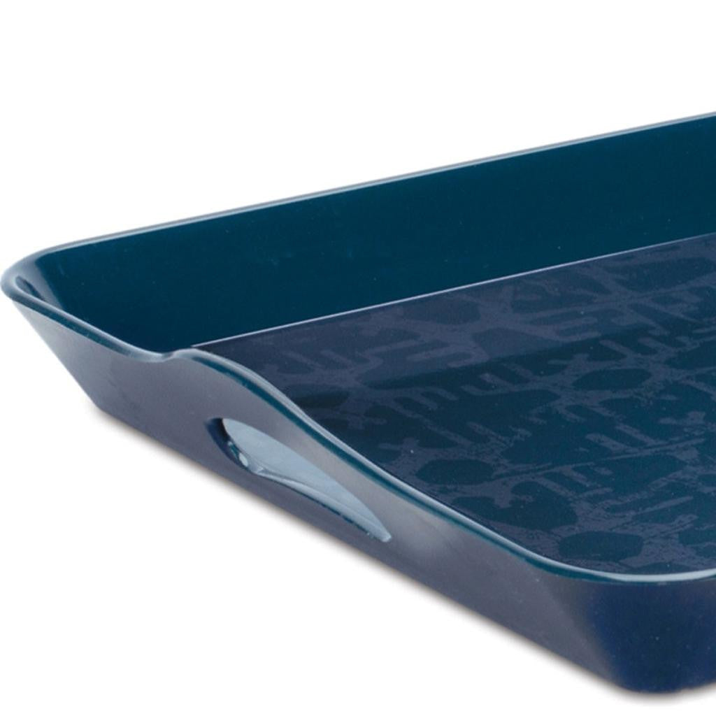 17" Blue Abstract Geo Printed Serving Tray - Loft&Timber