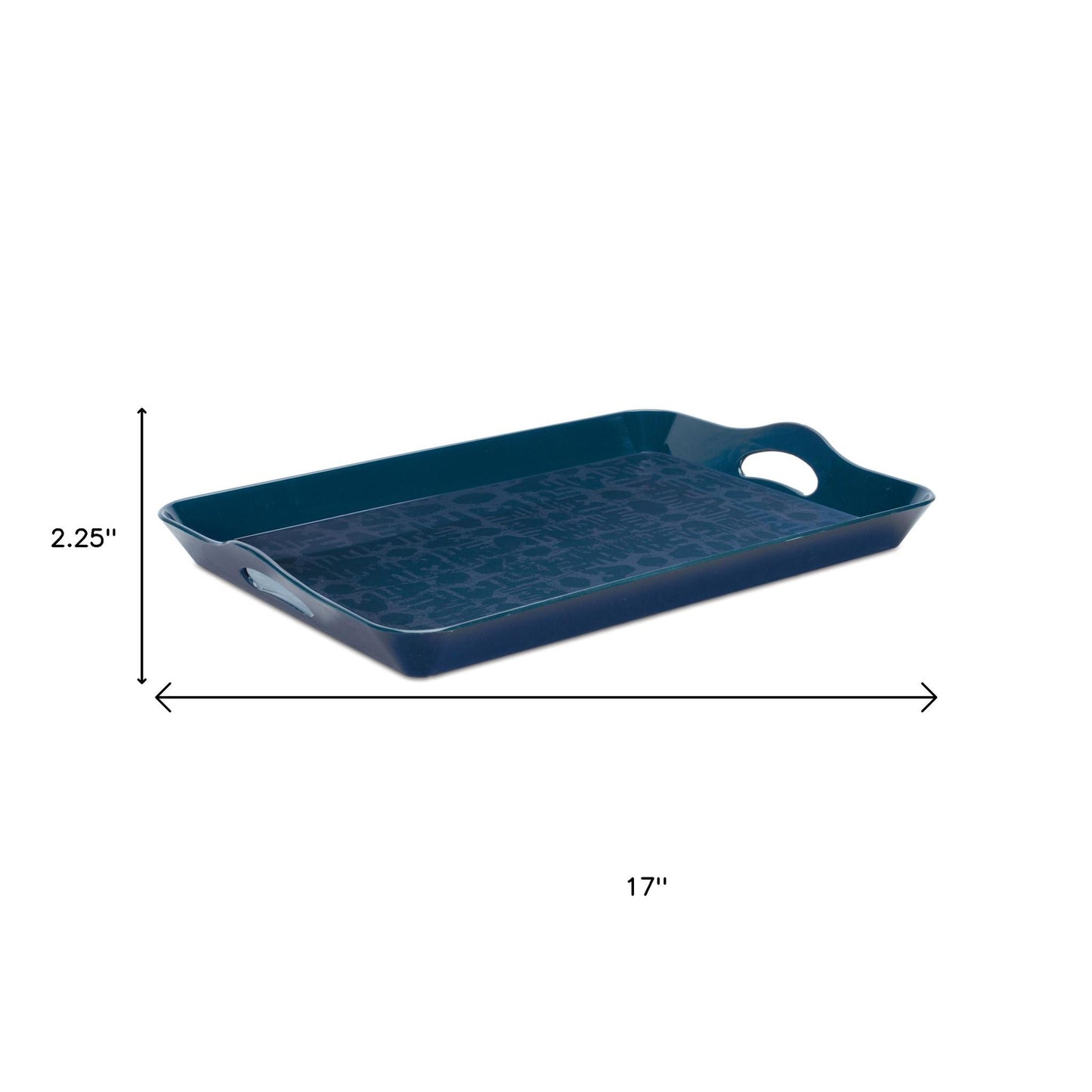 17" Blue Abstract Geo Printed Serving Tray - Loft&Timber