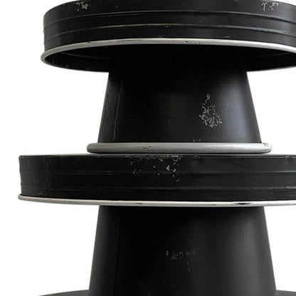 Set of Three Black And White Metal Round Cake Stand Risers - Loft&Timber
