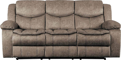 Bay Manual Double Reclining Sofa, Brown - Loft&Timber