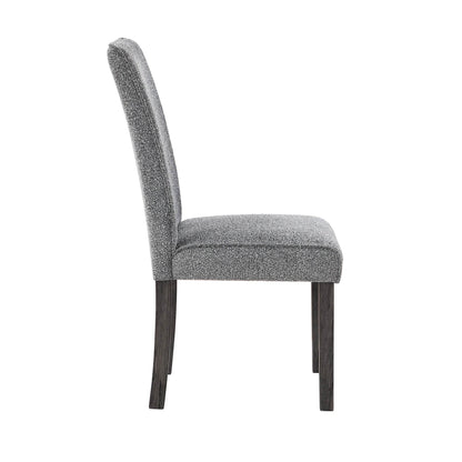 Set of Two Gray Upholstered Fabric Dining Side Chairs - Loft&Timber
