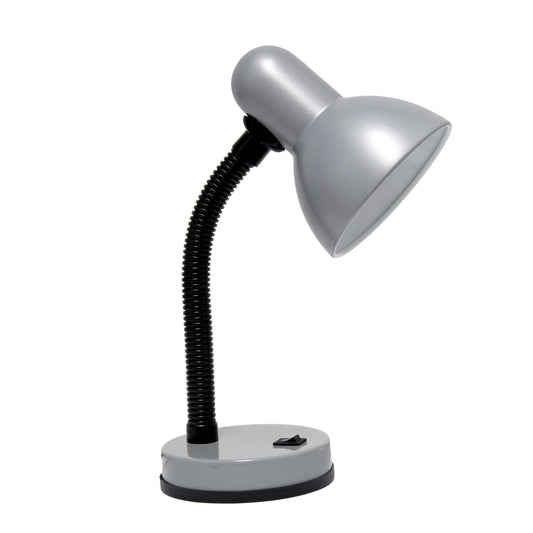 14" Silver Metal Swing Arm Table Lamp - Loft&Timber