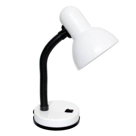14" White Metal Swing Arm Table Lamp - Loft&Timber