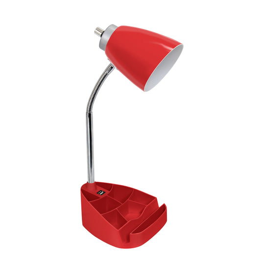 19" Red USB Table Lamp - Loft&Timber