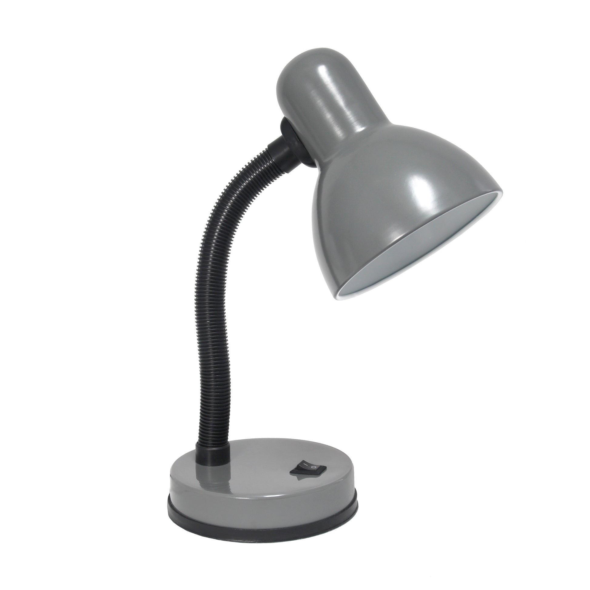 14" Gray Metal Swing Arm Table Lamp - Loft&Timber