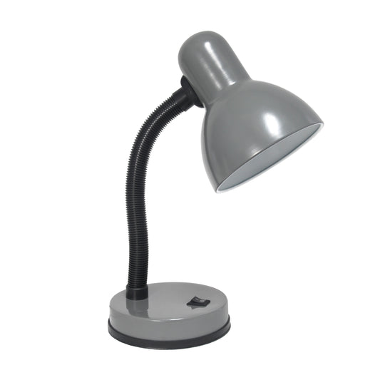 14" Gray Metal Swing Arm Table Lamp - Loft&Timber