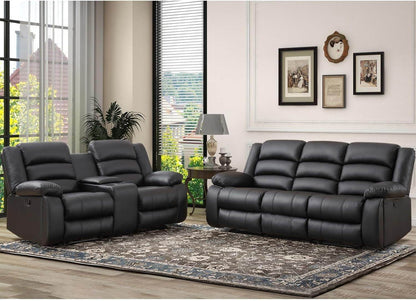 Faux Leather Manual Recliner Sofa Set (Loveseat+Sofa) - Loft&Timber