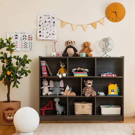Modern Grey Cube Bookcase for Living Spaces-0
