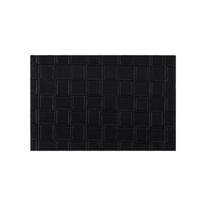 18" Set of Four Black Basketweave Faux Leather Placemats-2