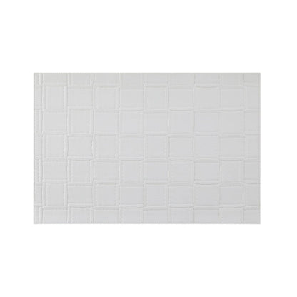 18" Set of Four White Basketweave Faux Leather Placemats-2