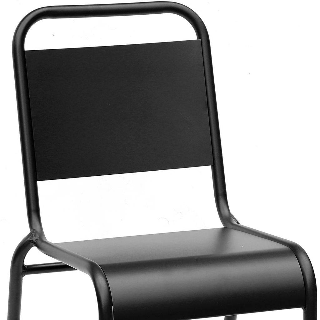 Set of Two Black Aluminum Dining Side Chairs - Loft&Timber