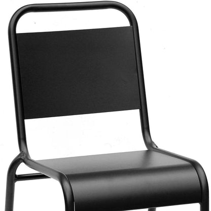 Set of Two Black Aluminum Dining Side Chairs - Loft&Timber