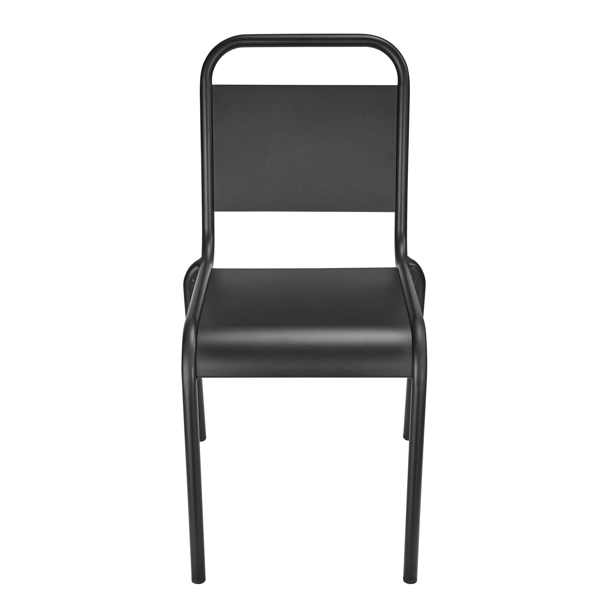 Set of Two Black Aluminum Dining Side Chairs - Loft&Timber