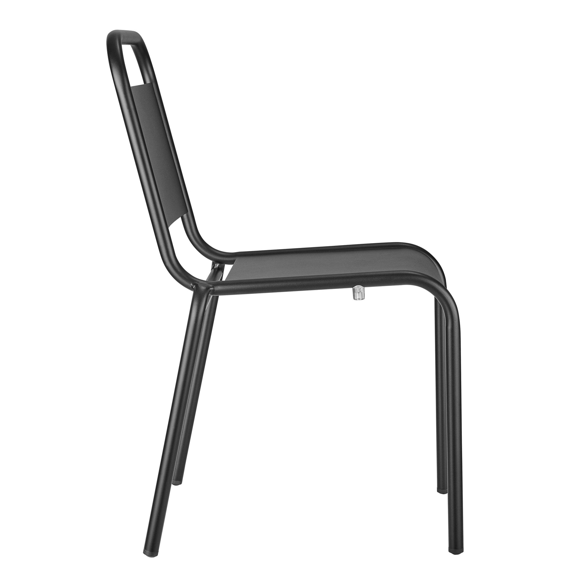 Set of Two Black Aluminum Dining Side Chairs - Loft&Timber