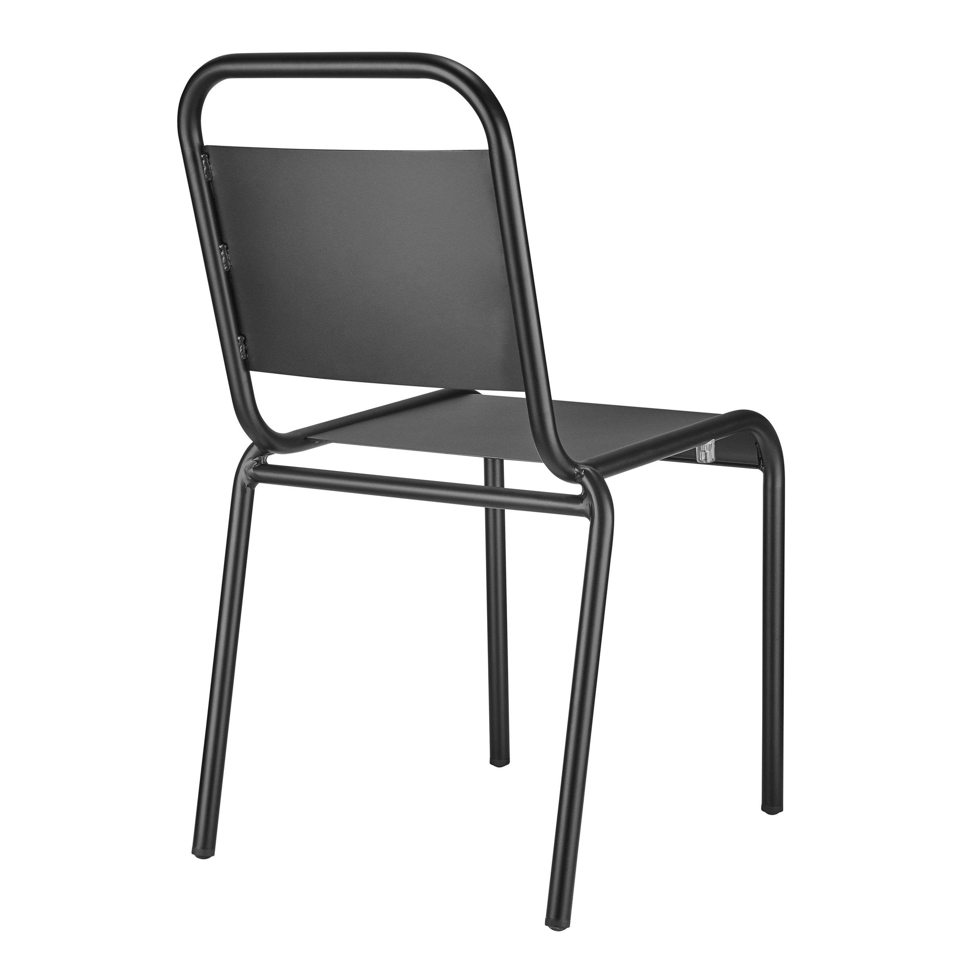 Set of Two Black Aluminum Dining Side Chairs - Loft&Timber