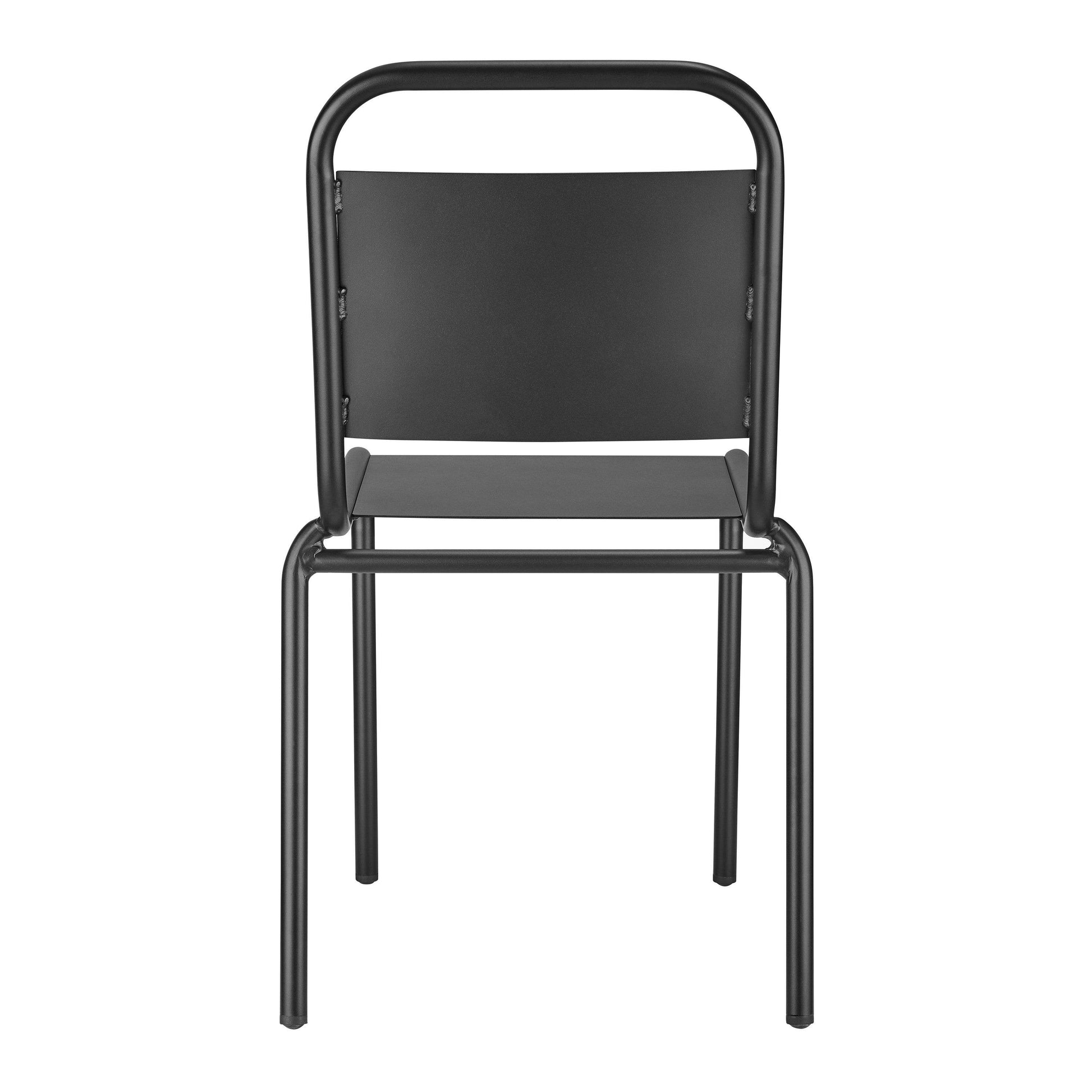 Set of Two Black Aluminum Dining Side Chairs - Loft&Timber