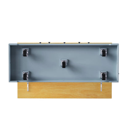53" Light Blue Wood Rolling Kitchen Island With Storage-3