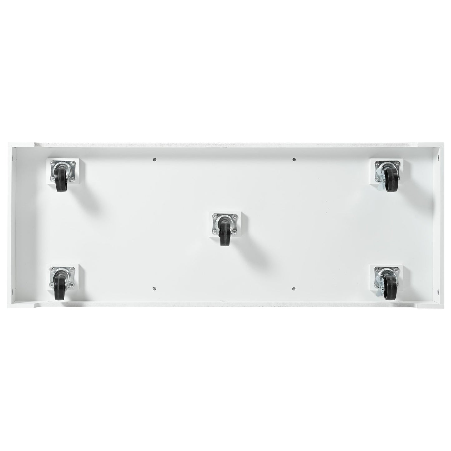56" White Wood Rolling Kitchen Island With Storage-4