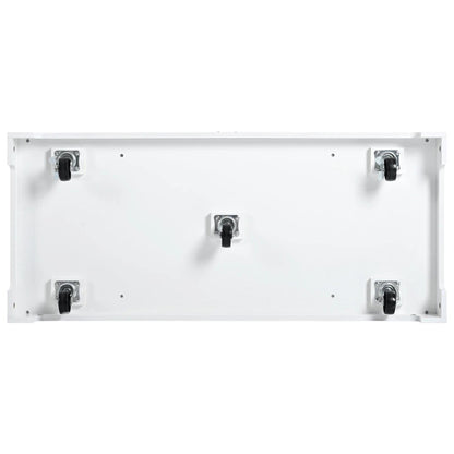 49" White Wood Rolling Kitchen Island With Storage-5