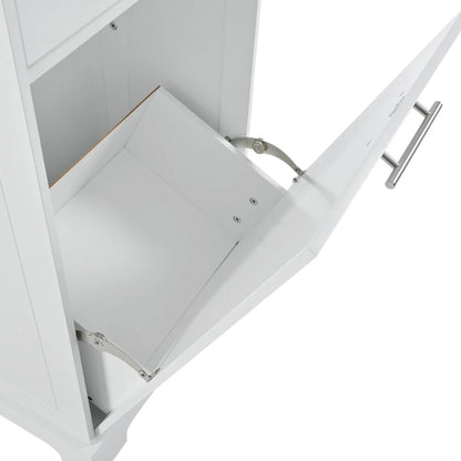 49" White Wood Rolling Kitchen Island With Storage-6