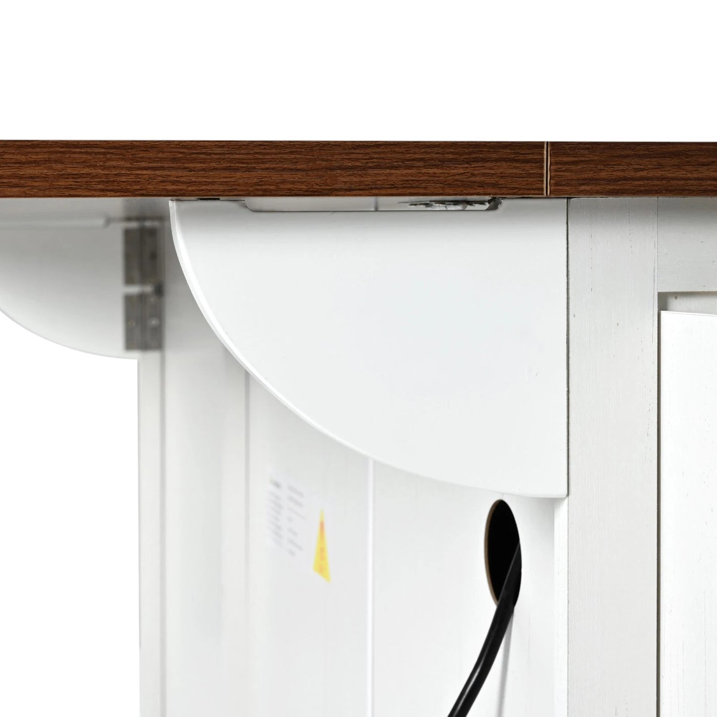 55" White Wood Rolling Kitchen Island-4