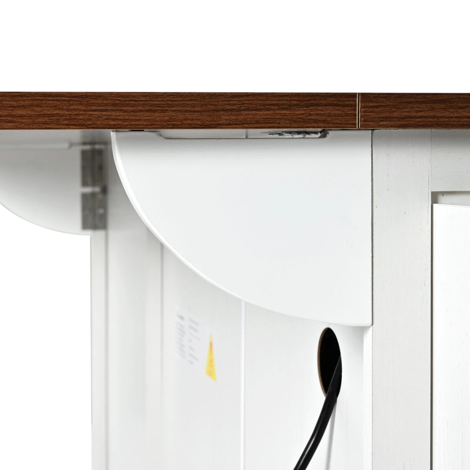 55" White Wood Rolling Kitchen Island-4