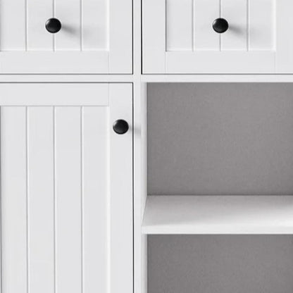 53" White Wood Rolling Kitchen Island With Storage-5