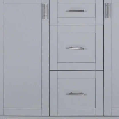 50" Gray Wood Rolling Kitchen Island-6