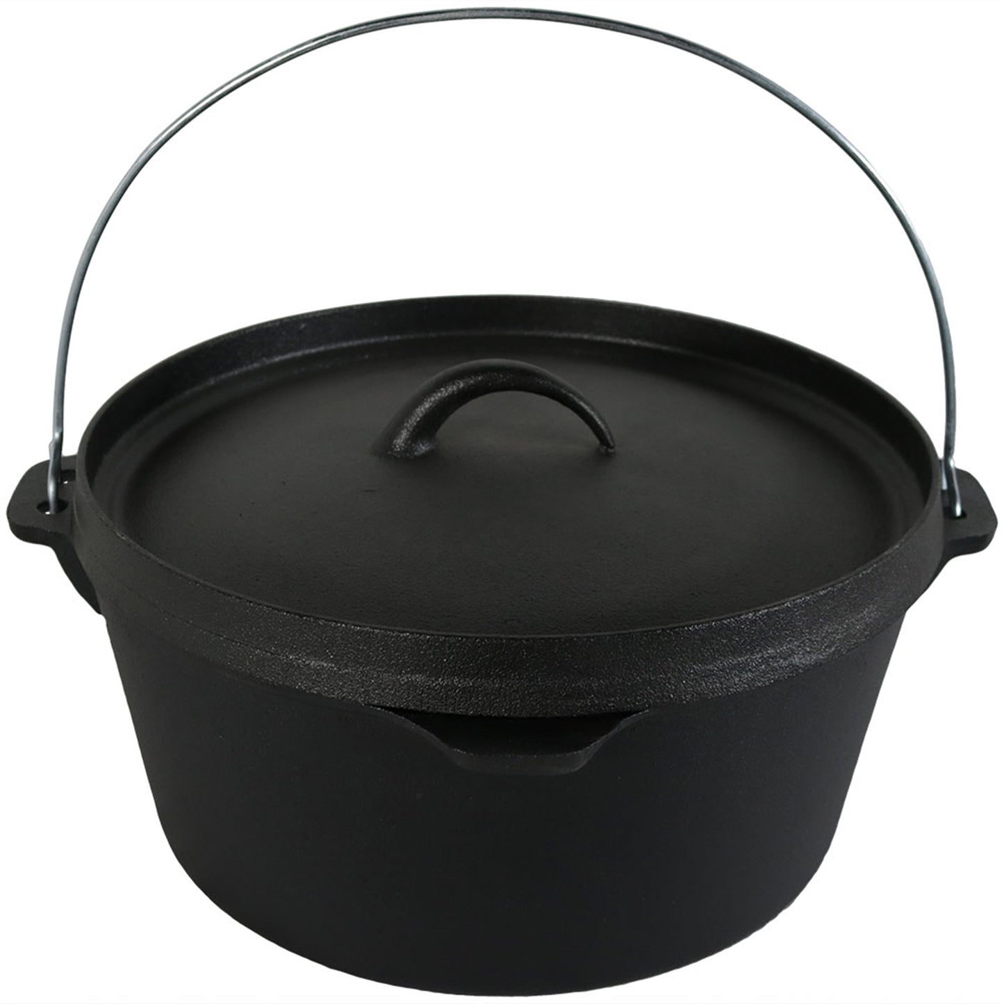 12" Black Cast Iron Dutch Oven Stock Pot-2